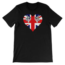 Load image into Gallery viewer, Heart Shaped Union Jack T-shirt - Unisex Short Sleeve - Unique Gifts