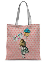 Load image into Gallery viewer, Alice in Wonderland Eat Me Bag- Vintage Design Tote Bag