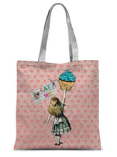 Load image into Gallery viewer, Alice in Wonderland Eat Me Bag- Vintage Design Tote Bag