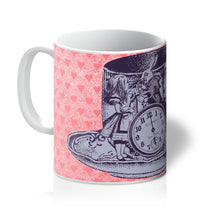 Load image into Gallery viewer, Alice in Wonderland Tea Time Mug - Vintage Heart Background
