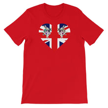 Load image into Gallery viewer, Heart Shaped Union Jack T-shirt - Unisex Short Sleeve - Unique Gifts