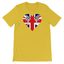 Load image into Gallery viewer, Heart Shaped Union Jack T-shirt - Unisex Short Sleeve - Unique Gifts