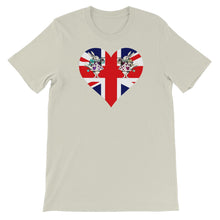 Load image into Gallery viewer, Heart Shaped Union Jack T-shirt - Unisex Short Sleeve - Unique Gifts