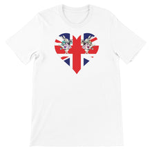 Load image into Gallery viewer, Heart Shaped Union Jack T-shirt - Unisex Short Sleeve - Unique Gifts