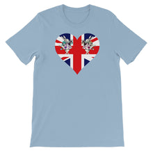 Load image into Gallery viewer, Heart Shaped Union Jack T-shirt - Unisex Short Sleeve - Unique Gifts
