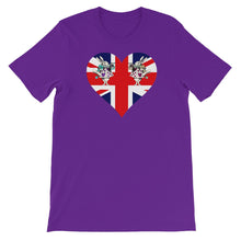 Load image into Gallery viewer, Heart Shaped Union Jack T-shirt - Unisex Short Sleeve - Unique Gifts