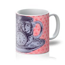 Load image into Gallery viewer, Alice in Wonderland Tea Time Mug - Vintage Heart Background
