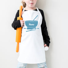 Load image into Gallery viewer, Modern Cook Apron with Mixing Spoon, bowl and whisk - Personalised Apron