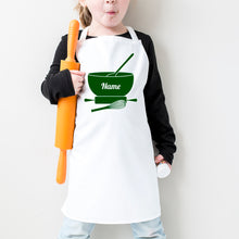 Load image into Gallery viewer, Modern Cook Apron with Mixing Spoon, bowl and whisk - Personalised Apron