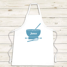 Load image into Gallery viewer, Modern Cook Apron with Mixing Spoon, bowl and whisk - Personalised Apron
