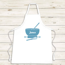 Load image into Gallery viewer, Modern Cook Apron with Mixing Spoon, bowl and whisk - Personalised Apron