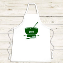 Load image into Gallery viewer, Modern Cook Apron with Mixing Spoon, bowl and whisk - Personalised Apron