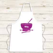 Load image into Gallery viewer, Modern Cook Apron with Mixing Spoon, bowl and whisk - Personalised Apron