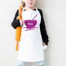 Load image into Gallery viewer, Modern Cook Apron with Mixing Spoon, bowl and whisk - Personalised Apron
