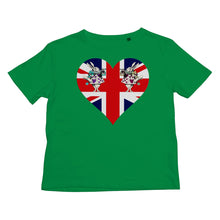 Load image into Gallery viewer, Alice in Wonderland Inspired Kids T-shirt - Union Jack Heart Design