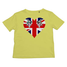 Load image into Gallery viewer, Alice in Wonderland Inspired Kids T-shirt - Union Jack Heart Design