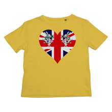 Load image into Gallery viewer, Alice in Wonderland Inspired Kids T-shirt - Union Jack Heart Design
