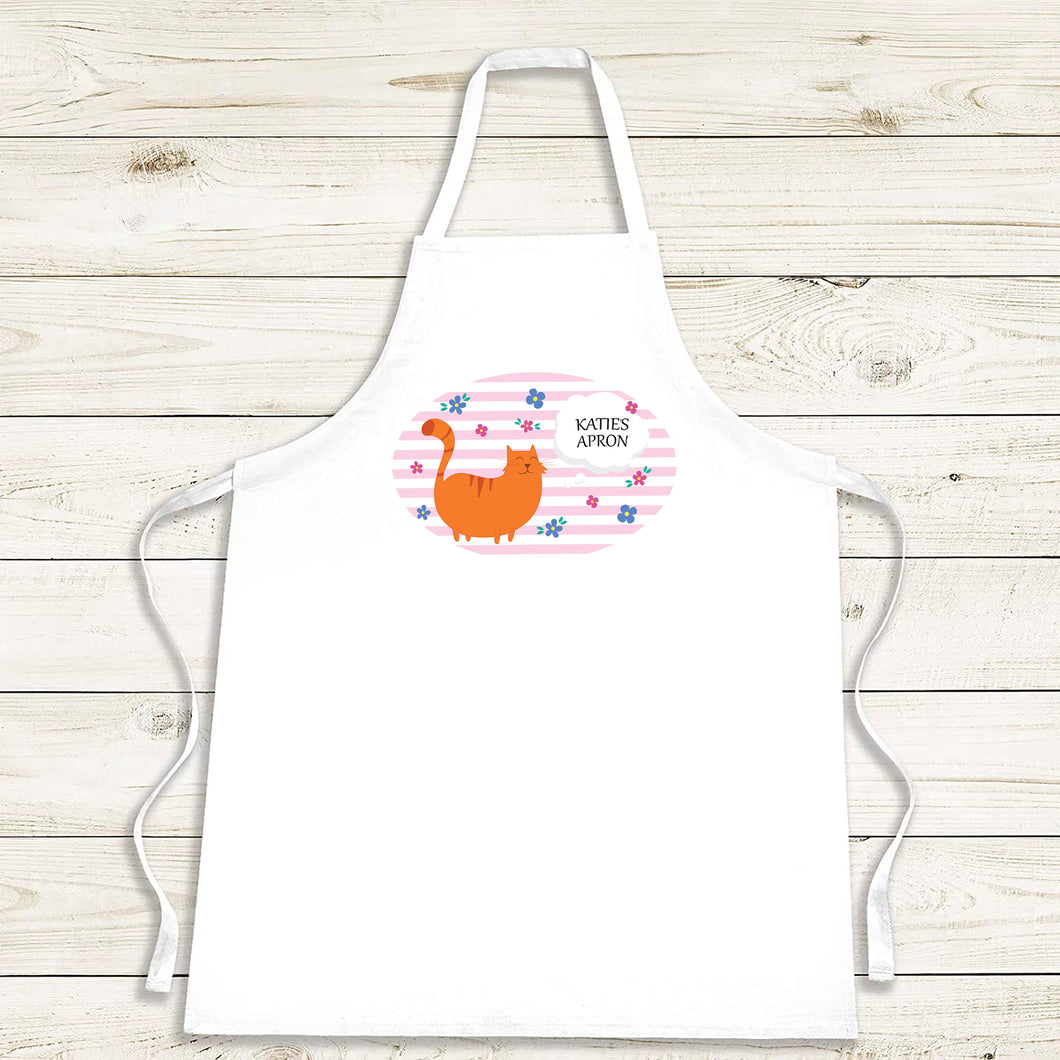 Kids Cat Apron - Personalised Gift for kids that like to cook