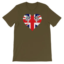 Load image into Gallery viewer, Heart Shaped Union Jack T-shirt - Unisex Short Sleeve - Unique Gifts
