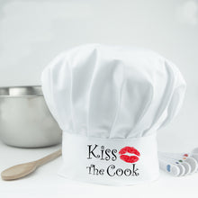 Load image into Gallery viewer, Kiss The Cook Chef Hat - Humous Gift for Chefs