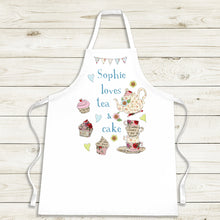 Load image into Gallery viewer, Pesonalised Loves Tea And Cake Apron - Vintage Style Apron