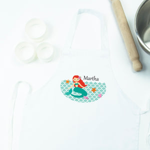 Kids Mermaid Apron - Personalised Gift - for mermaid lovers