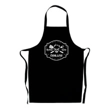 Load image into Gallery viewer, Natural Born Griller Black Apron. Fun gift for bbq or cooking
