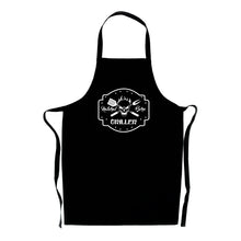 Load image into Gallery viewer, Natural Born Griller Black Apron. Fun gift for bbq or cooking