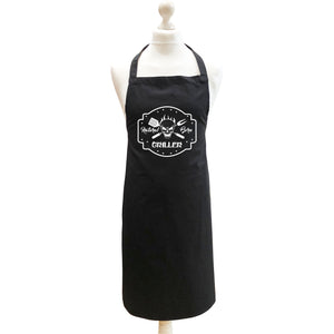 Natural Born Griller Black Apron. Fun gift for bbq or cooking