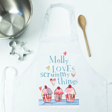 Load image into Gallery viewer, Loves Scrummy Things Personalised Apron - English Vintage Style