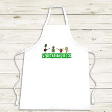 Load image into Gallery viewer, Vegetarians Rock Group Apron - Great Vegetarian Gift