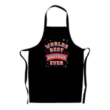 Load image into Gallery viewer, World's Best Brother Ever Apron Black Cotton