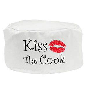 Kiss The Cook Chef Skull Cap - Funny Cooking Hat