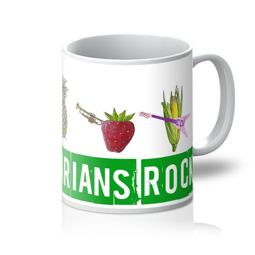 Vegetarians Rock Group Mug - Funny Vegetarian Gift
