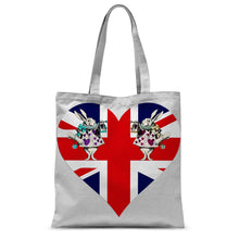 Load image into Gallery viewer, Alice in Wonderland  Shopping Bag - Union Jack With White Rabbits
