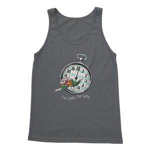 Alice in Wonderland T-shirt - White Rabbit I'm Late I'm Late - Soft style Tank Top