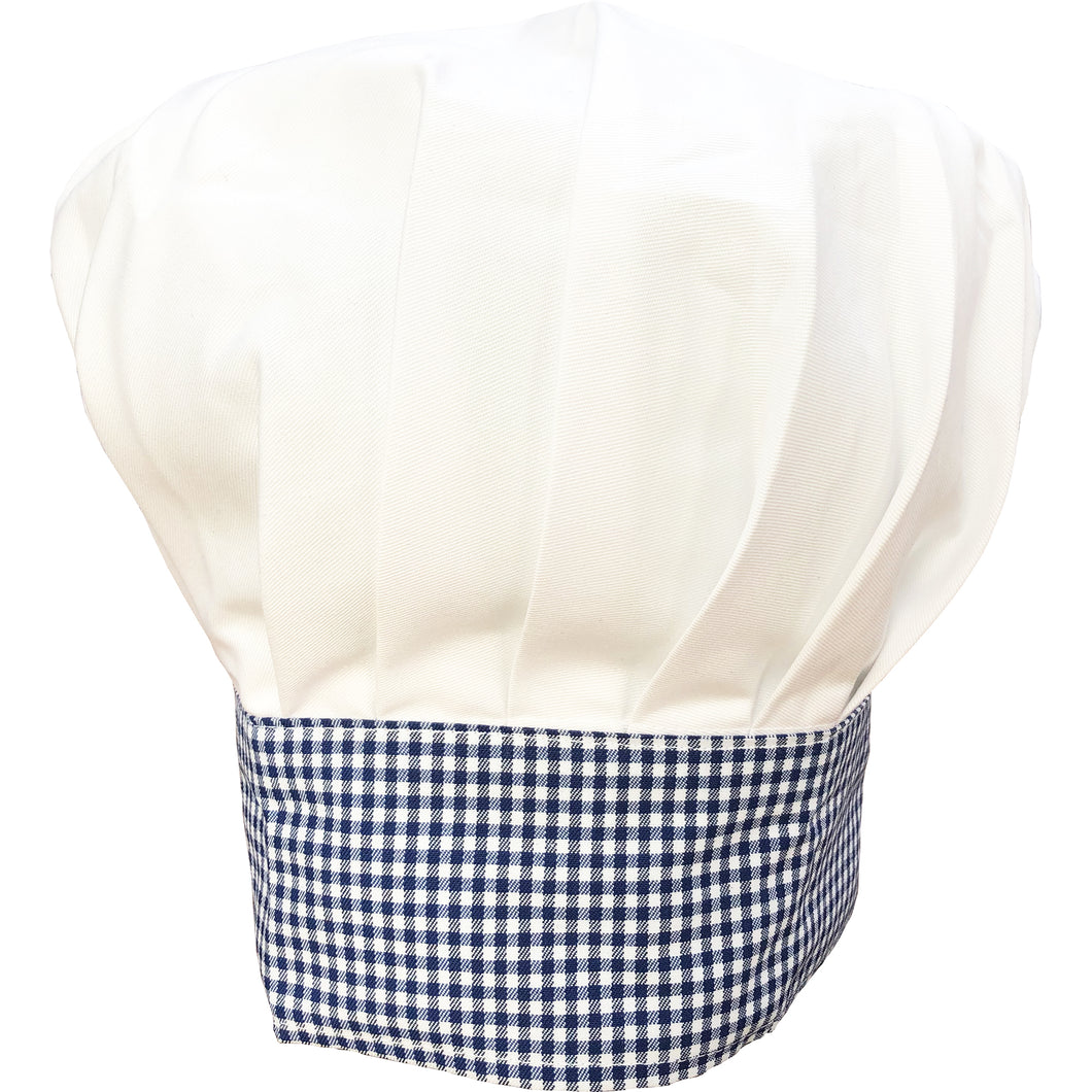 Blue Gingham French Style Chef Hat - Kitchen Gifts