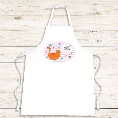 Kids Cat Apron - Personalised Gift for kids that like to cook