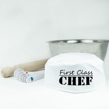 Load image into Gallery viewer, First Class Chef Skull Cap - Fun Kitchenware Gift
