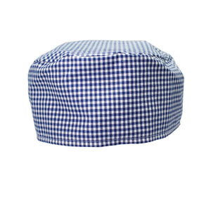 Blue Gingham Skull Cap - Fun Chef Hat