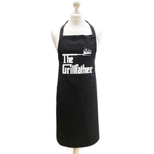 Load image into Gallery viewer, Grill Father Black Apron- Great Dad&#39;s Present
