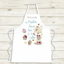 Load image into Gallery viewer, Pesonalised Loves Tea And Cake Apron - Vintage Style Apron
