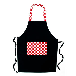 Kids apron with large checked pocket. Great kids birthday gift
