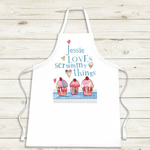Loves Scrummy Things Personalised Apron - English Vintage Style