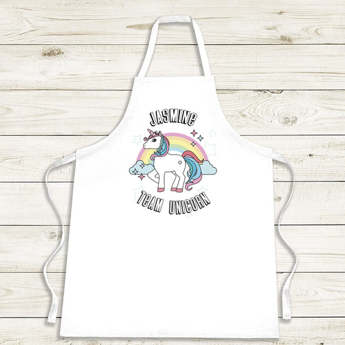 Personalised unicorn apron for children and adults