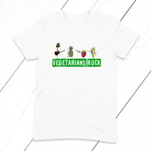 A fresh and fun T-shirt for all your favourite Vegetarian friends, family and teens.