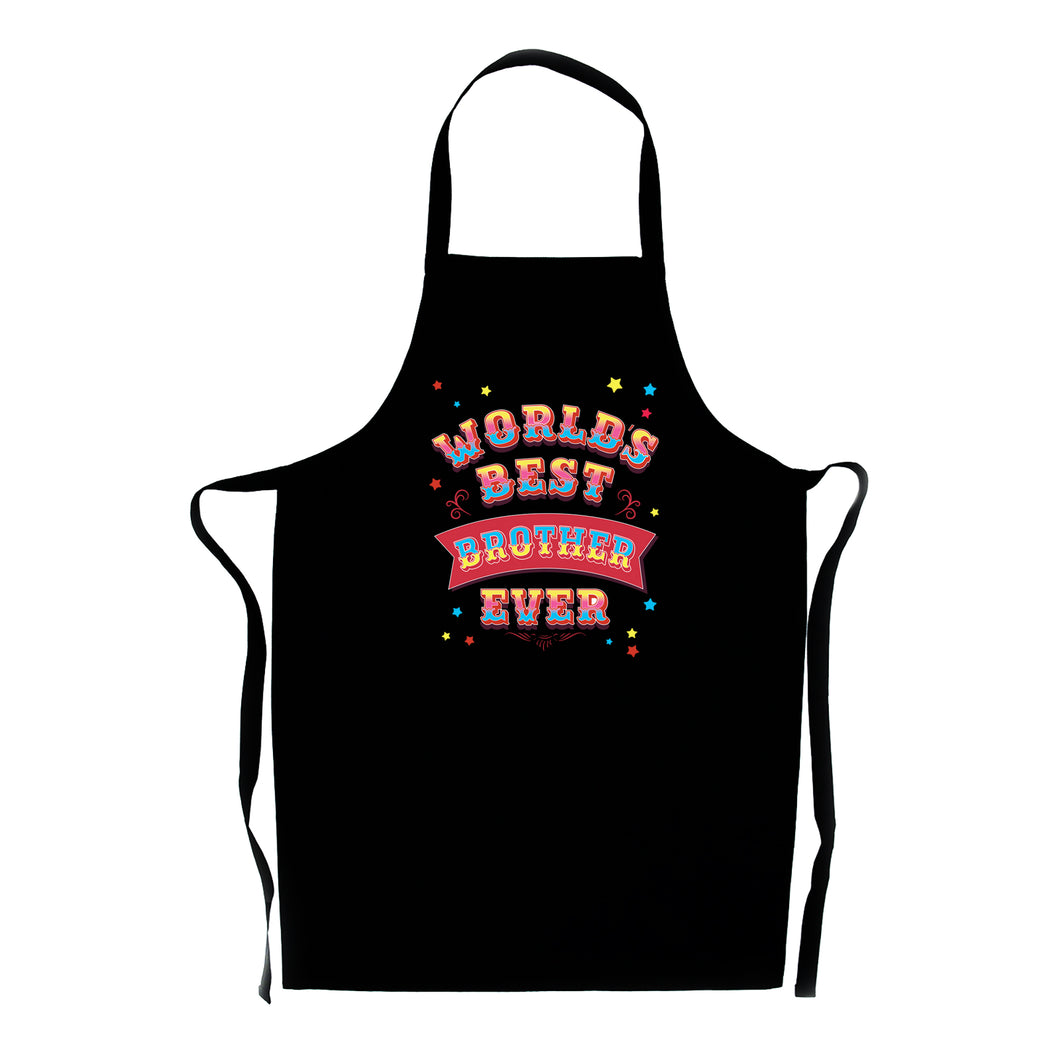 World's Best Brother Ever Apron Black Cotton